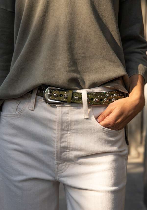 Rose & Lini NANNI MILITARY STUDDED LEATHER “BELT 336”