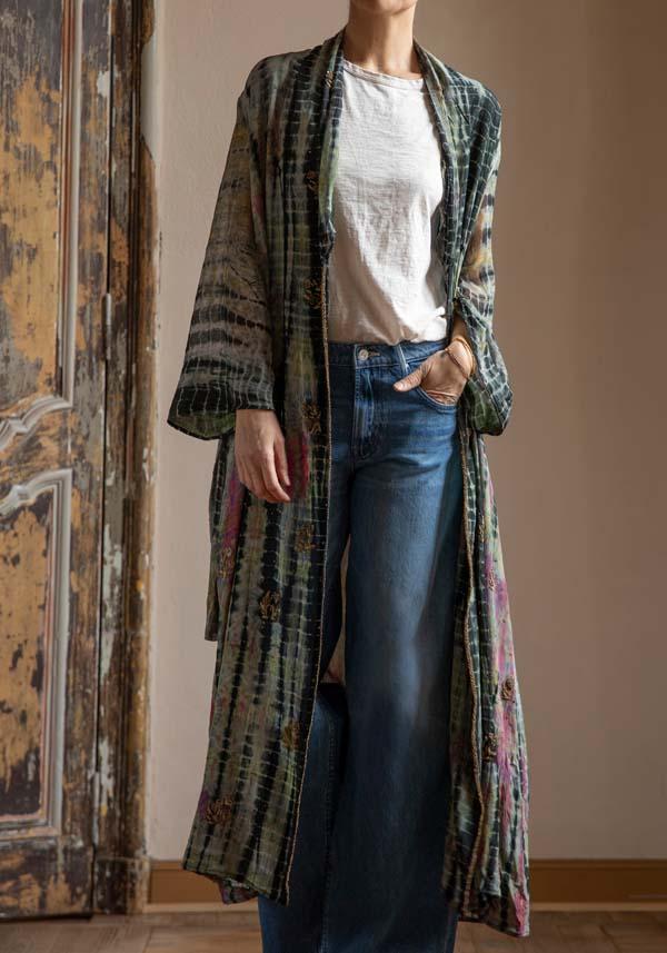 Rose & Lini OBIDI PATTERNED SILK “AMBER DRESS” BLACK