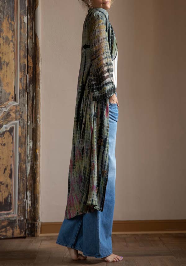 Rose & Lini OBIDI PATTERNED SILK “AMBER DRESS” BLACK