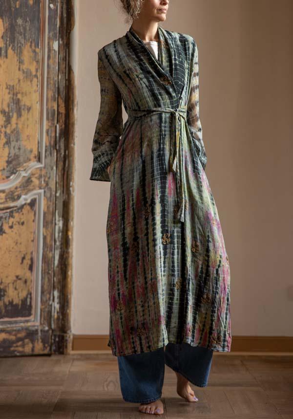 Rose & Lini OBIDI PATTERNED SILK “AMBER DRESS” BLACK