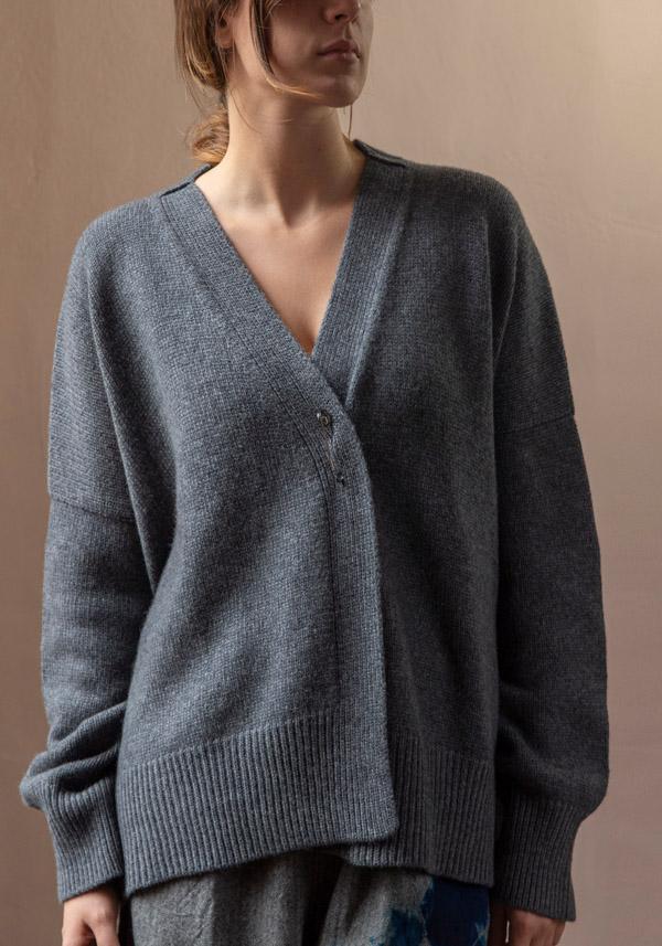 Rose & Lini OYUNA CASHMERE “CARDIGAN AIRE” SLATE GREY