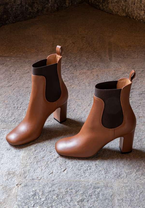 Rose & Lini PELLICO “APEMA” BROWN ANKLE BOOTS