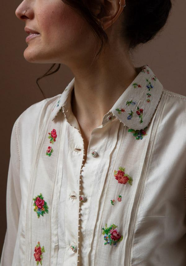 Rose & Lini PERO “PLA01” PEARL EMBROIDERED SHIRT