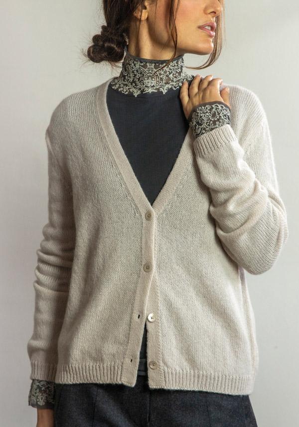 Rose & Lini PRIVATE 0204 CASHMERE “182” SABLE CARDIGAN