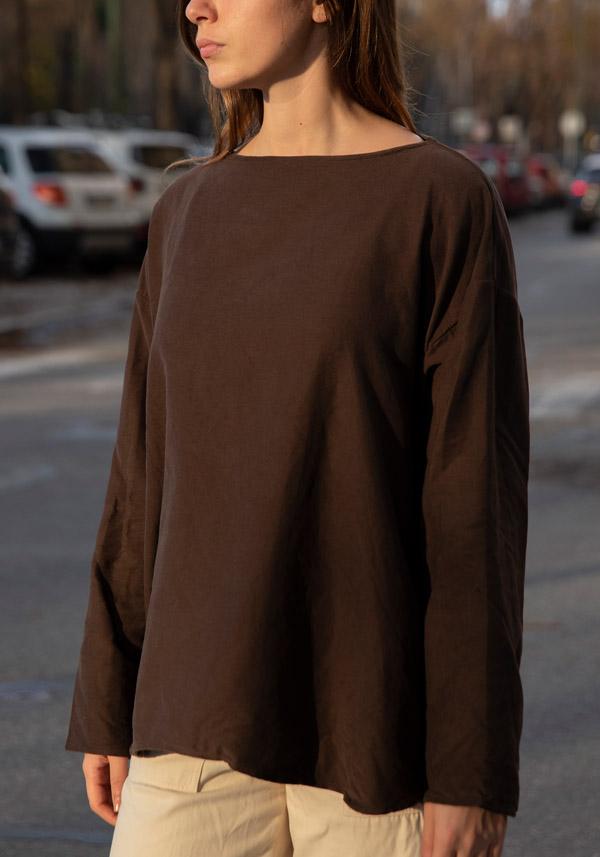 Rose & Lini RISA NAKAMURA COTTON “TOP F” BROWN