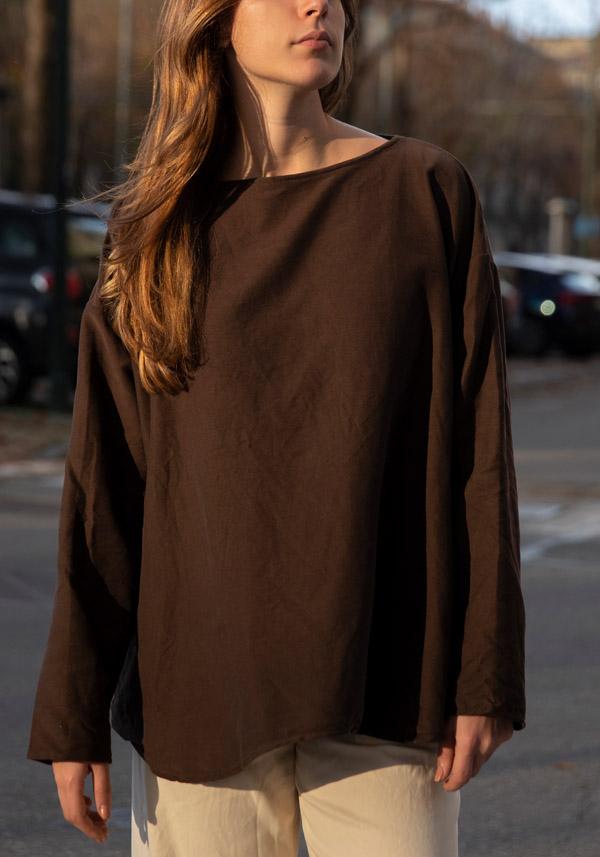 Rose & Lini RISA NAKAMURA COTTON “TOP F” BROWN