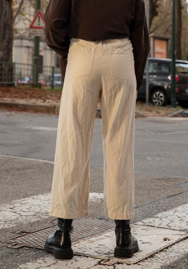 Rose & Lini RISA NAKAMURA COTTON “TROUSERS D” WHITE