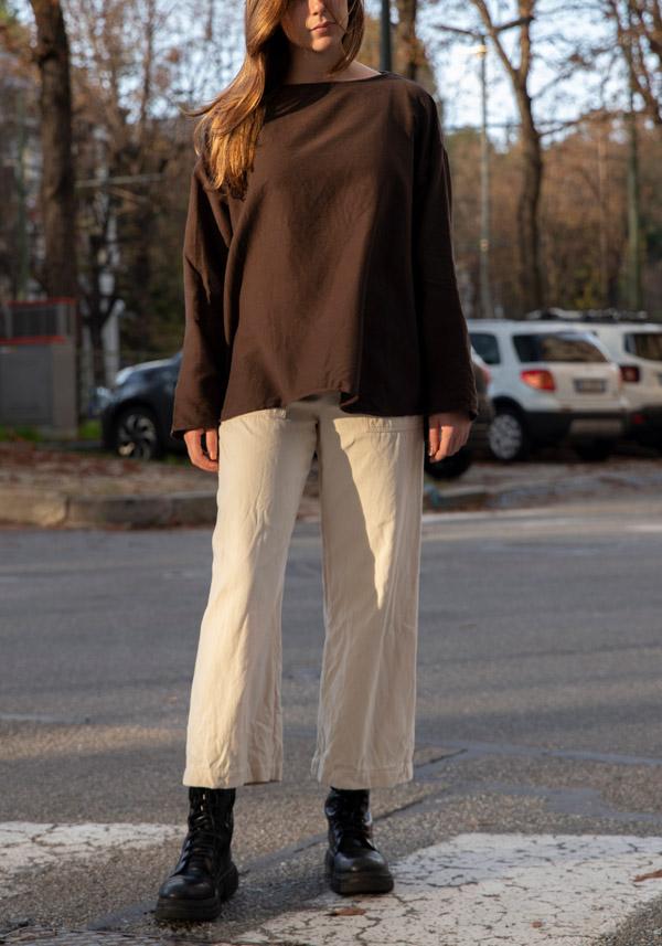 Rose & Lini RISA NAKAMURA COTTON “TROUSERS D” WHITE