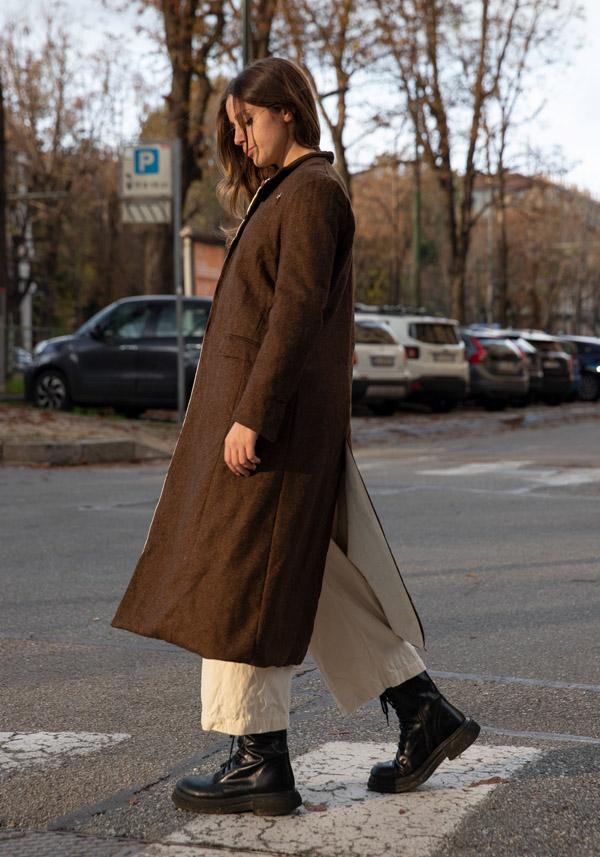 Rose & Lini RISA NAKAMURA WOOL “COAT F” BROWN