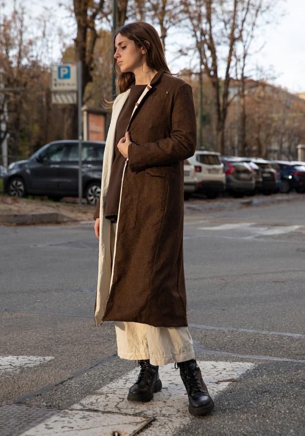 Rose & Lini RISA NAKAMURA WOOL “COAT F” BROWN