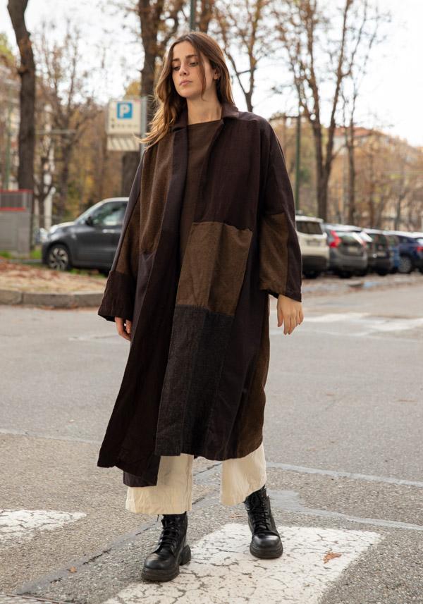 Rose & Lini RISA NAKAMURA WOOL “COAT Z” BROWN
