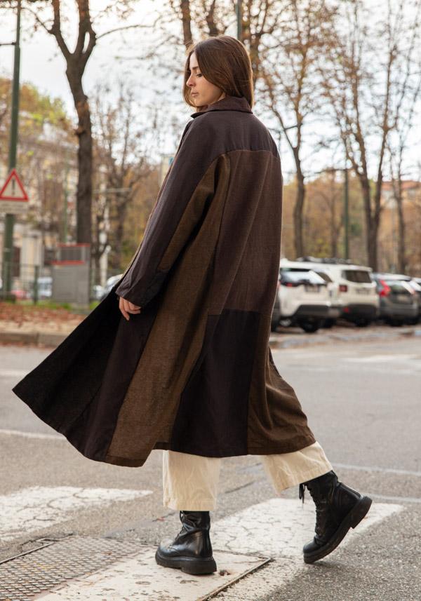 Rose & Lini RISA NAKAMURA WOOL “COAT Z” BROWN