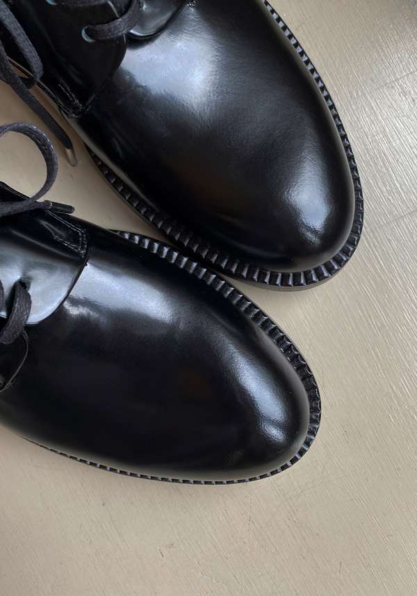 Rose & Lini ROCCO P. “SHOES 17612” BLACK LEATHER SHOES