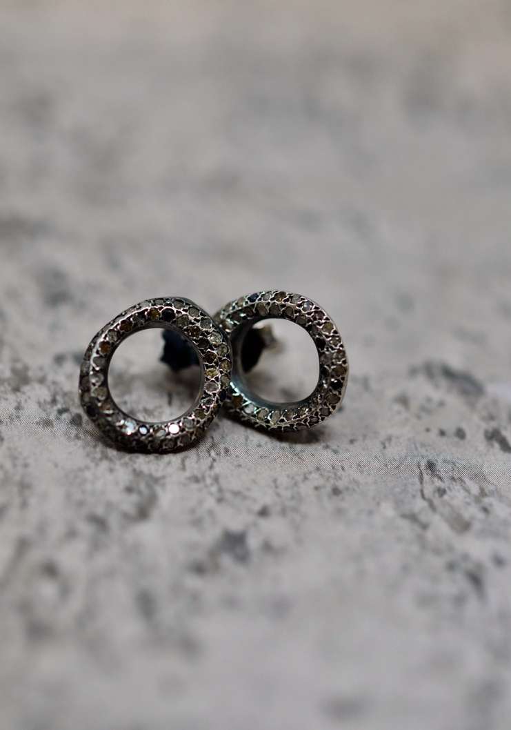 Rose & Lini ROSAMARIA “ATOLL” ROUND SILVER EARRINGS