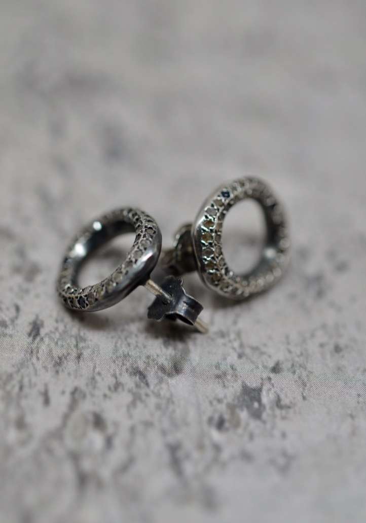 Rose & Lini ROSAMARIA “ATOLL” ROUND SILVER EARRINGS