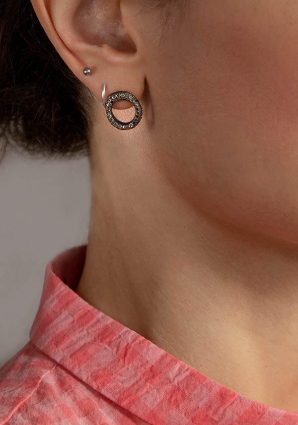 Rose & Lini ROSAMARIA “ATOLL” ROUND SILVER EARRINGS