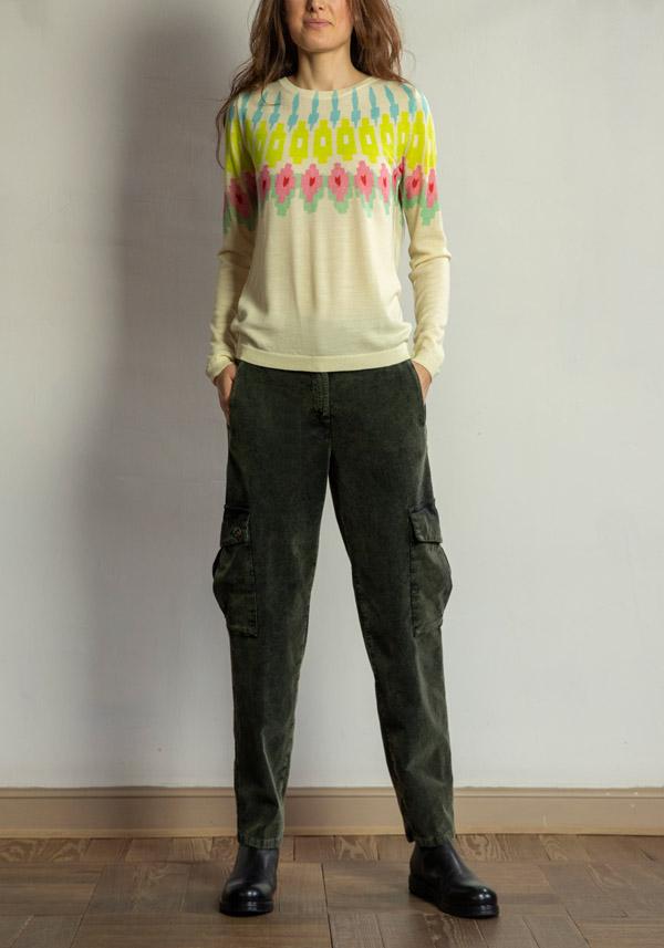 Rose & Lini ROSE & LINI COTTON “ALICUDI” GREEN PANTS