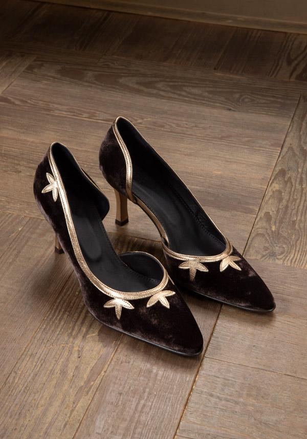 Rose & Lini ROSE’S ROSES “FRIDA” VELVET & LAMÉ HEELS