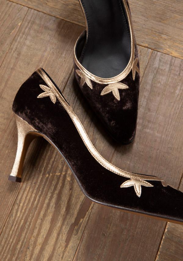 Rose & Lini ROSE’S ROSES “FRIDA” VELVET & LAMÉ HEELS