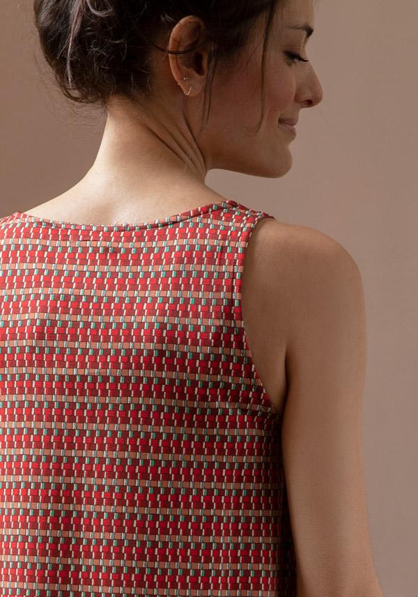 Rose & Lini SIYU RED “118” PATTERNED TOP