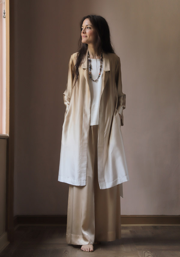 Rose & Lini SLEEP NO MORE SILK “SNM04” GOLD DUSTY COAT