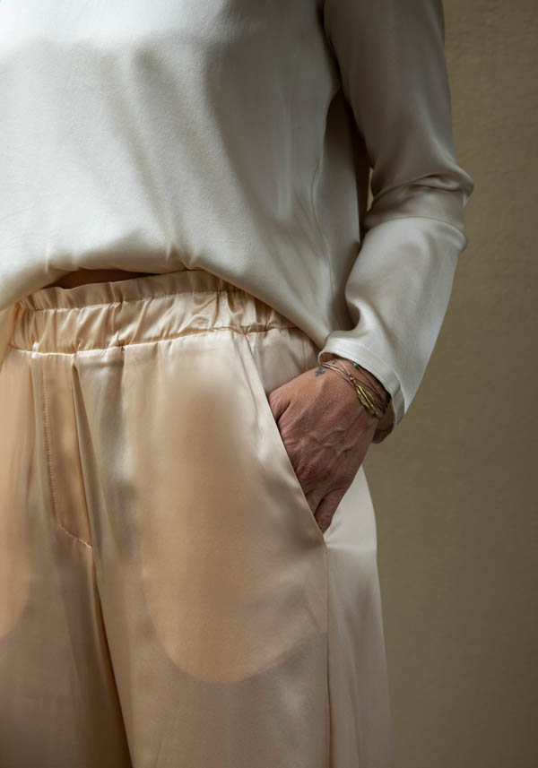 Rose & Lini SLEEP NO MORE SILK “SNM06” BEIGE TROUSERS
