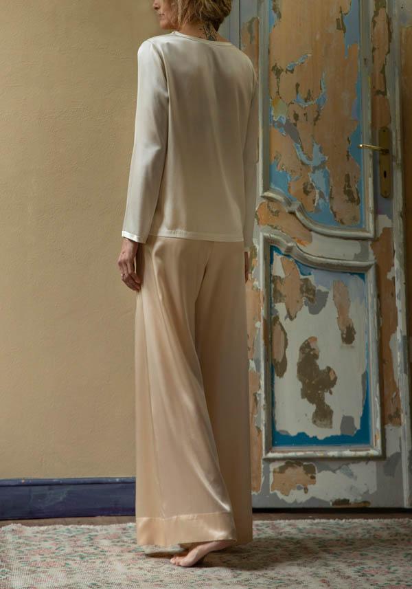 Rose & Lini SLEEP NO MORE SILK “SNM06” BEIGE TROUSERS