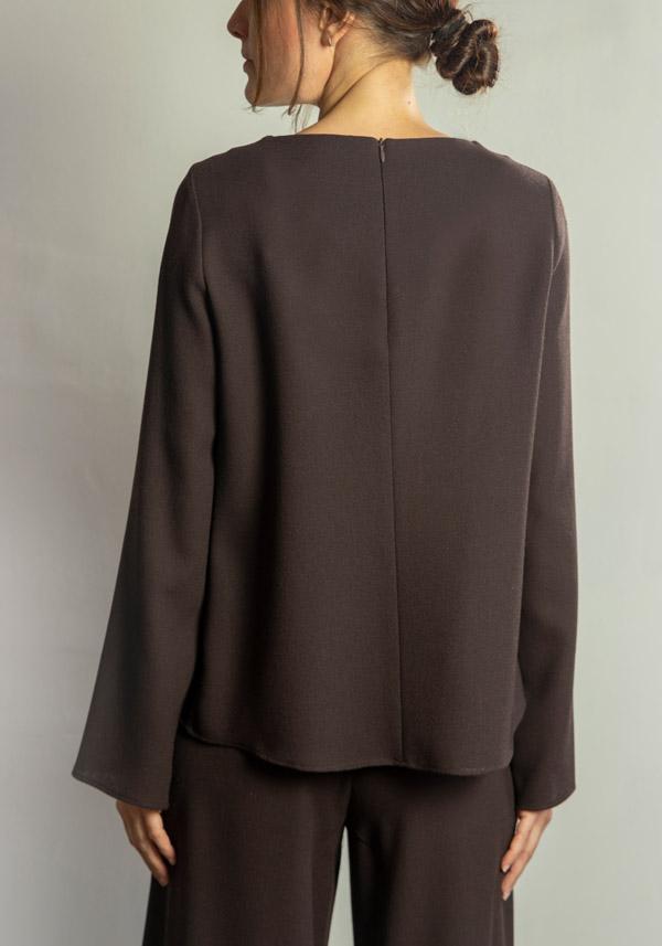 Rose & Lini STEFANO MORTARI WOOL “BLOUSE 5231” BROWN