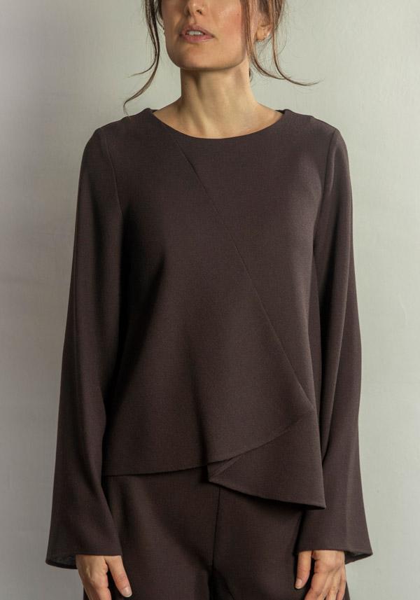 Rose & Lini STEFANO MORTARI WOOL “BLOUSE 5231” BROWN