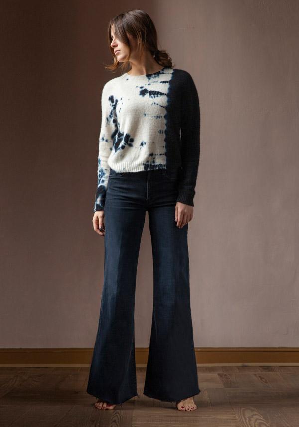 Rose & Lini SUZUSAN CASHMERE “PULL 3027” BLACK & NATURAL