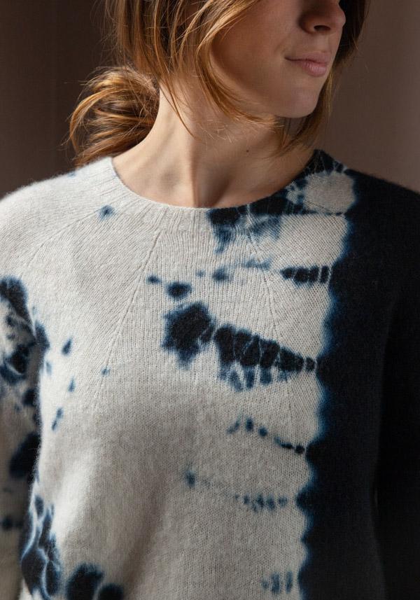 Rose & Lini SUZUSAN CASHMERE “PULL 3027” BLACK & NATURAL