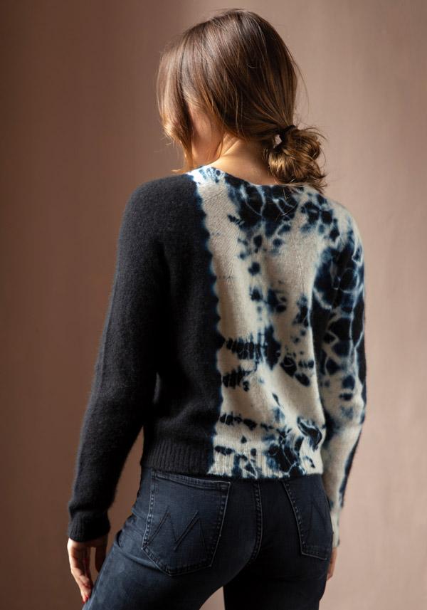 Rose & Lini SUZUSAN CASHMERE “PULL 3027” BLACK & NATURAL