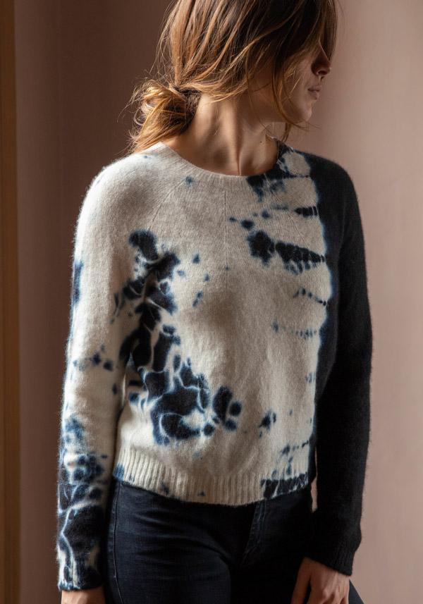 Rose & Lini SUZUSAN CASHMERE “PULL 3027” BLACK & NATURAL