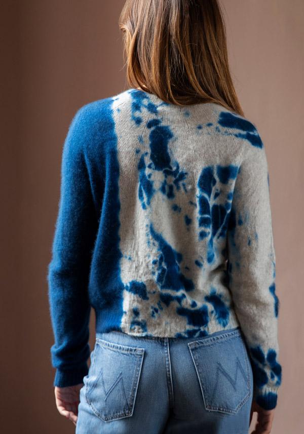 Rose & Lini SUZUSAN CASHMERE “PULL 3027” BLUE & GREY