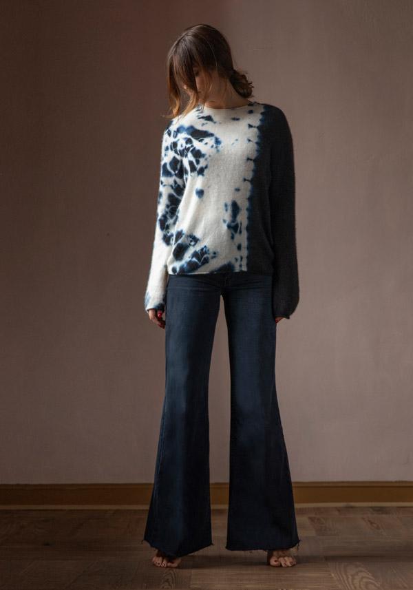 Rose & Lini SUZUSAN CASHMERE “PULL 3028” BLACK & NATURAL