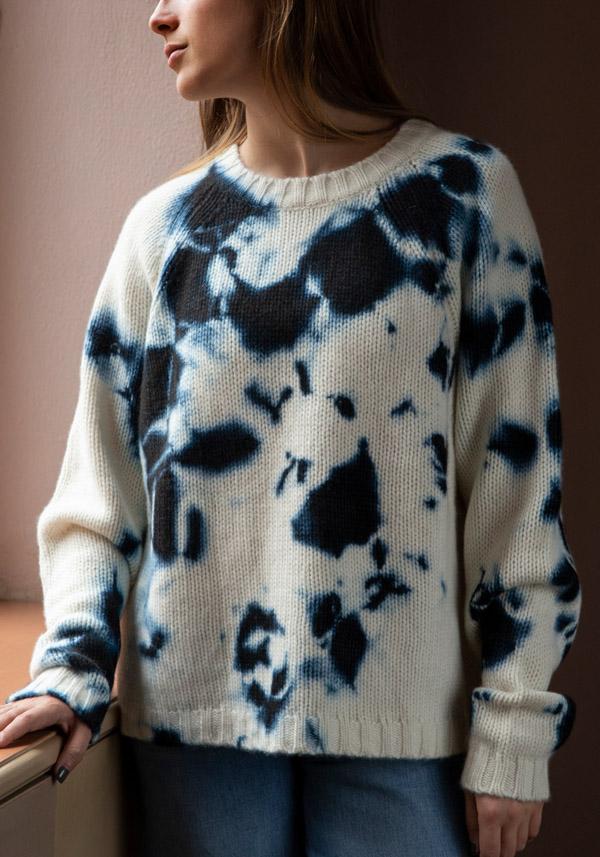 Rose & Lini SUZUSAN CASHMERE “PULL 3083” BLACK & NATURAL