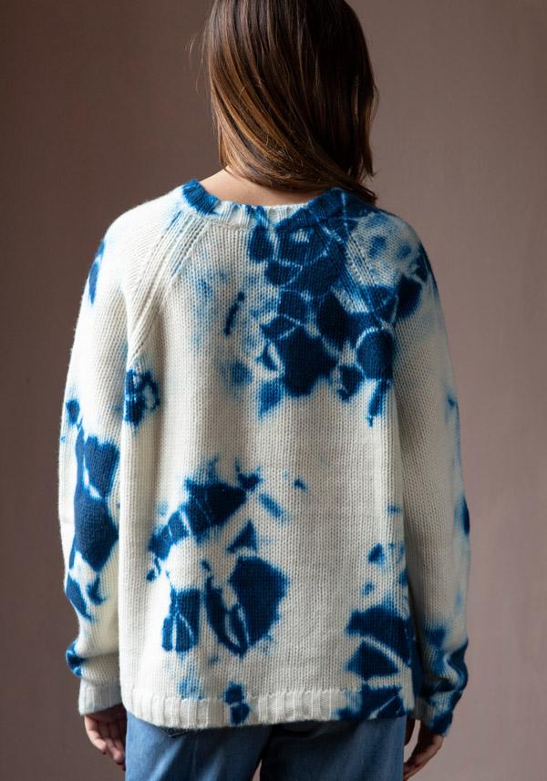 Rose & Lini SUZUSAN CASHMERE “PULL 3083” BLUE & NATURAL