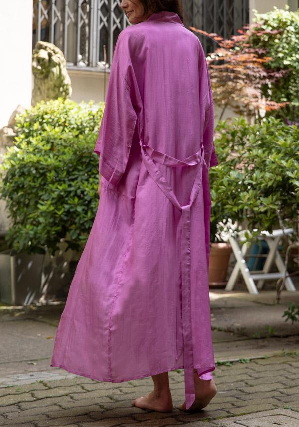 Rose & Lini THE ROSE IBIZA SILK “GOWN KIMONO” HOT PINK