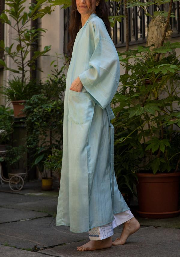 Rose & Lini THE ROSE IBIZA SILK “GOWN KIMONO” SKY