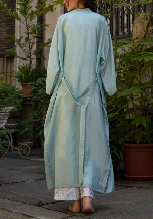 Rose & Lini THE ROSE IBIZA SILK “GOWN KIMONO” SKY
