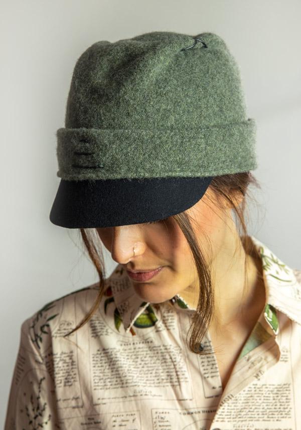 Rose & Lini YESEY “MINI FBI” GREEN WOOL HAT