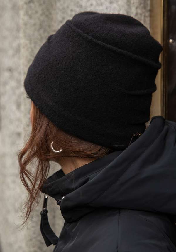 Rose & Lini YESEY “TURBAN” BLACK WOOL HAT