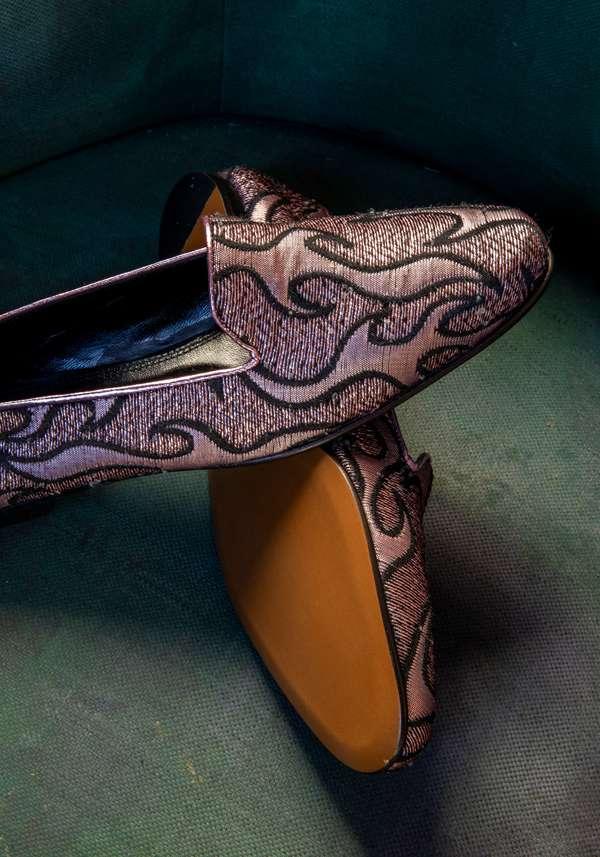 Rose & Lini ROSE’S ROSES “STARLETTE” PINK JACQUARD SLIPPER