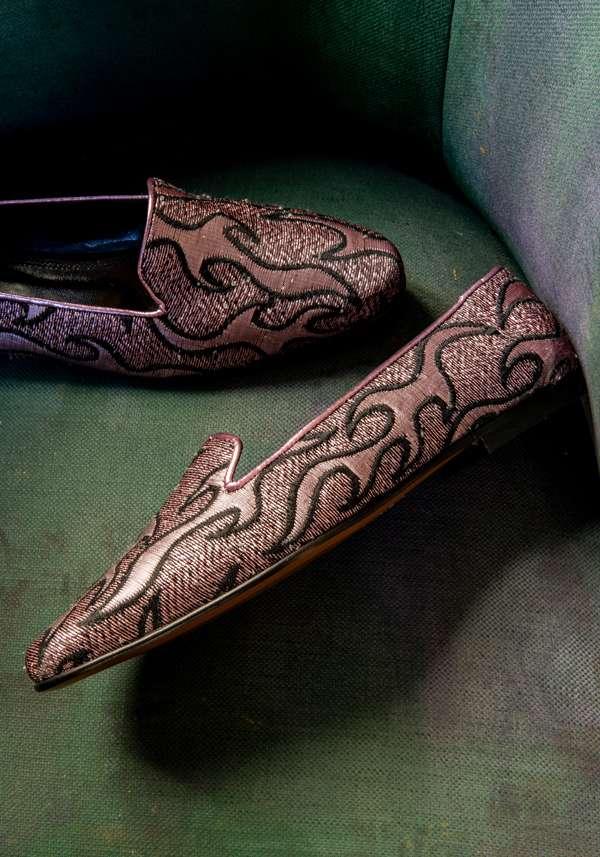 Rose & Lini ROSE’S ROSES “STARLETTE” PINK JACQUARD SLIPPER