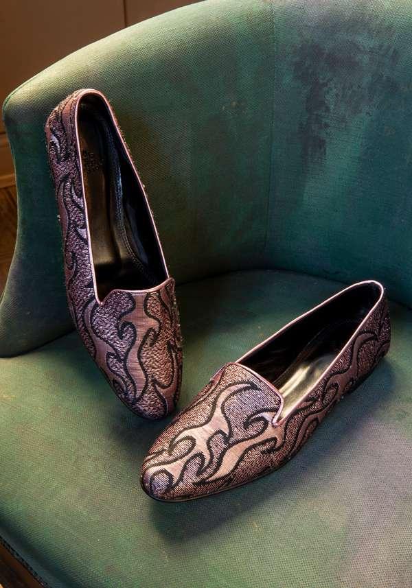 Rose & Lini ROSE’S ROSES “STARLETTE” PINK JACQUARD SLIPPER