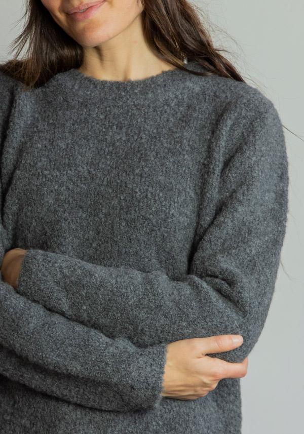 Rose & Lini SAVERIO PALATELLA CASHMERE & SILK “CREW NECK BOXY” GREY KNIT