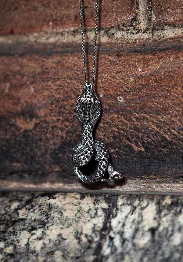 Rose & Lini SIMONA TAGLIAFERRI “COBRA PENDANT NECKLACE J226 BD” BLACK DIAMONDS