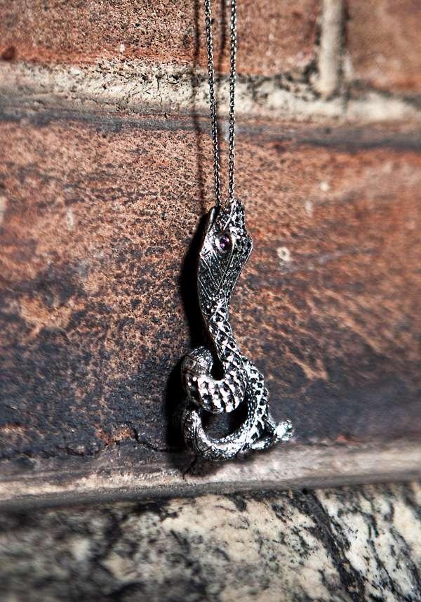 Rose & Lini SIMONA TAGLIAFERRI “COBRA PENDANT NECKLACE J226 BD” BLACK DIAMONDS