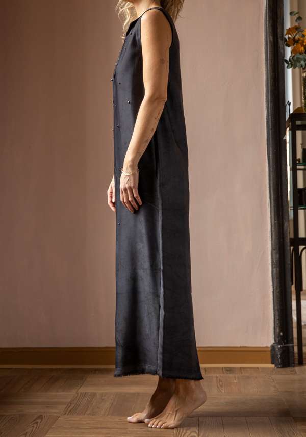 Rose & Lini SIMONA TAGLIAFERRI DARK BLUE LONG DRESS SWAROVSY