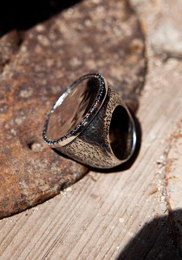 Rose & Lini SIMONA TAGLIAFERRI LARGE “MOON RING J164” BLACK DIAMONDS